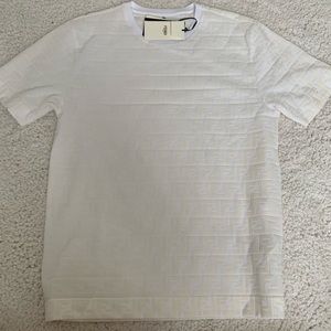 NWT FENDI MENS WHITE PIQUE TSHIRT